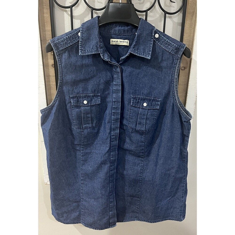 Marsh Landing Sleeveless Denim Top
